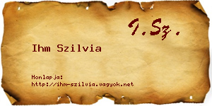 Ihm Szilvia névjegykártya