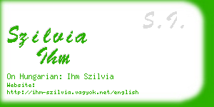 szilvia ihm business card